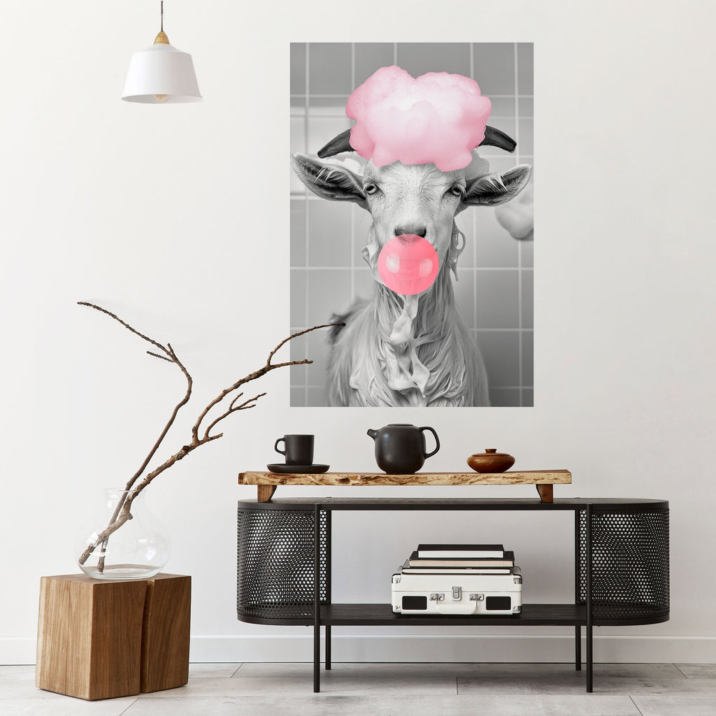 BUBBLEGUM BOVINE BLISS Poster Vertical Autocolante