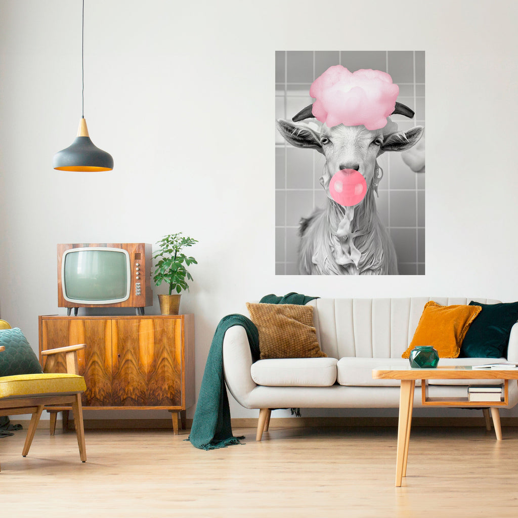 BUBBLEGUM BOVINE BLISS Poster Vertical Autocolante