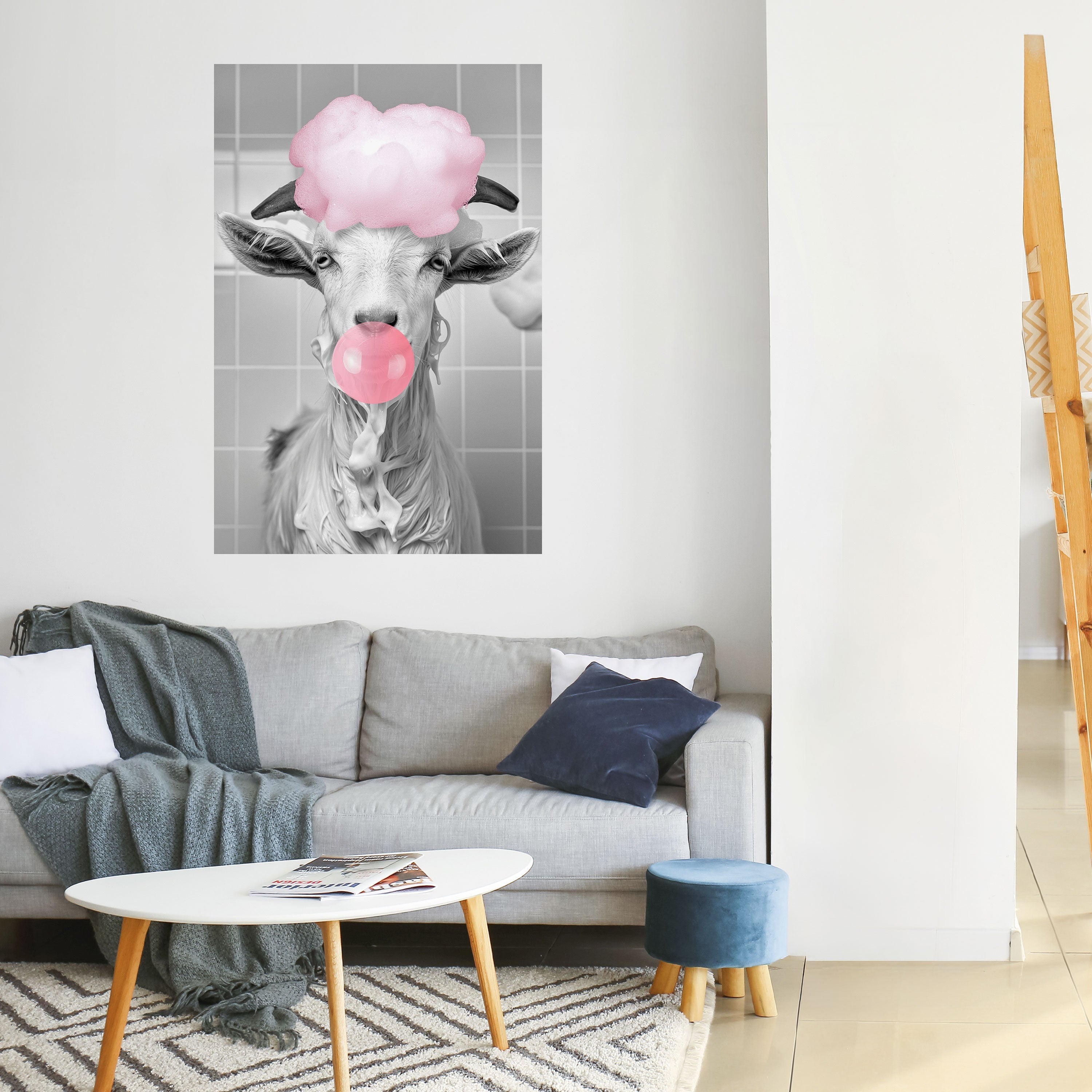 BUBBLEGUM BOVINE BLISS Poster Vertical Autocolante