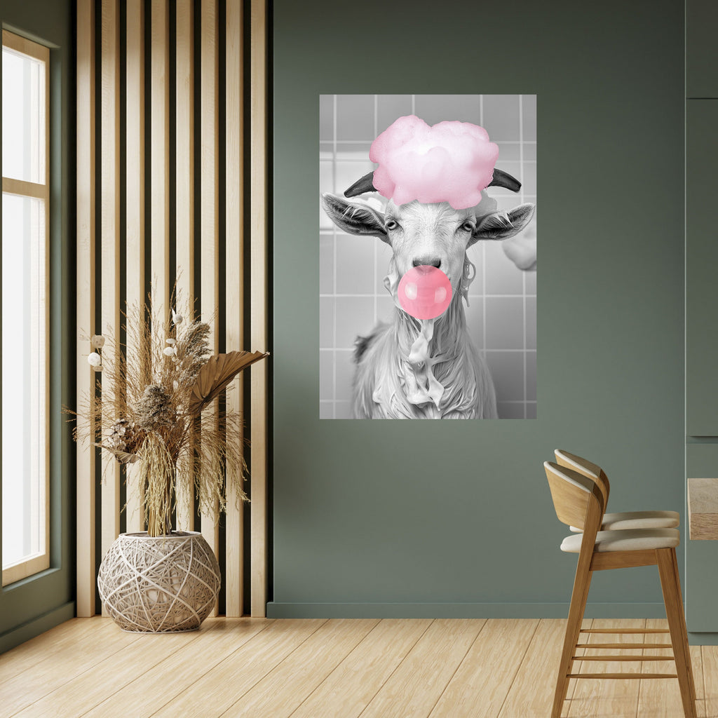 BUBBLEGUM BOVINE BLISS Poster Vertical Autocolante