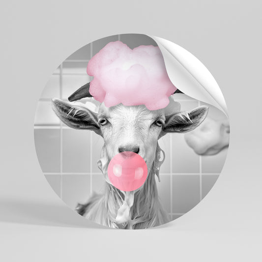 BUBBLEGUM BOVINE BLISS Autocolante Redondo Removível
