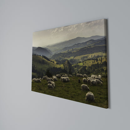 SHEEP IN SERENITY Horizontal Canvas Print