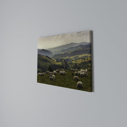 SHEEP IN SERENITY Horizontal Canvas Print