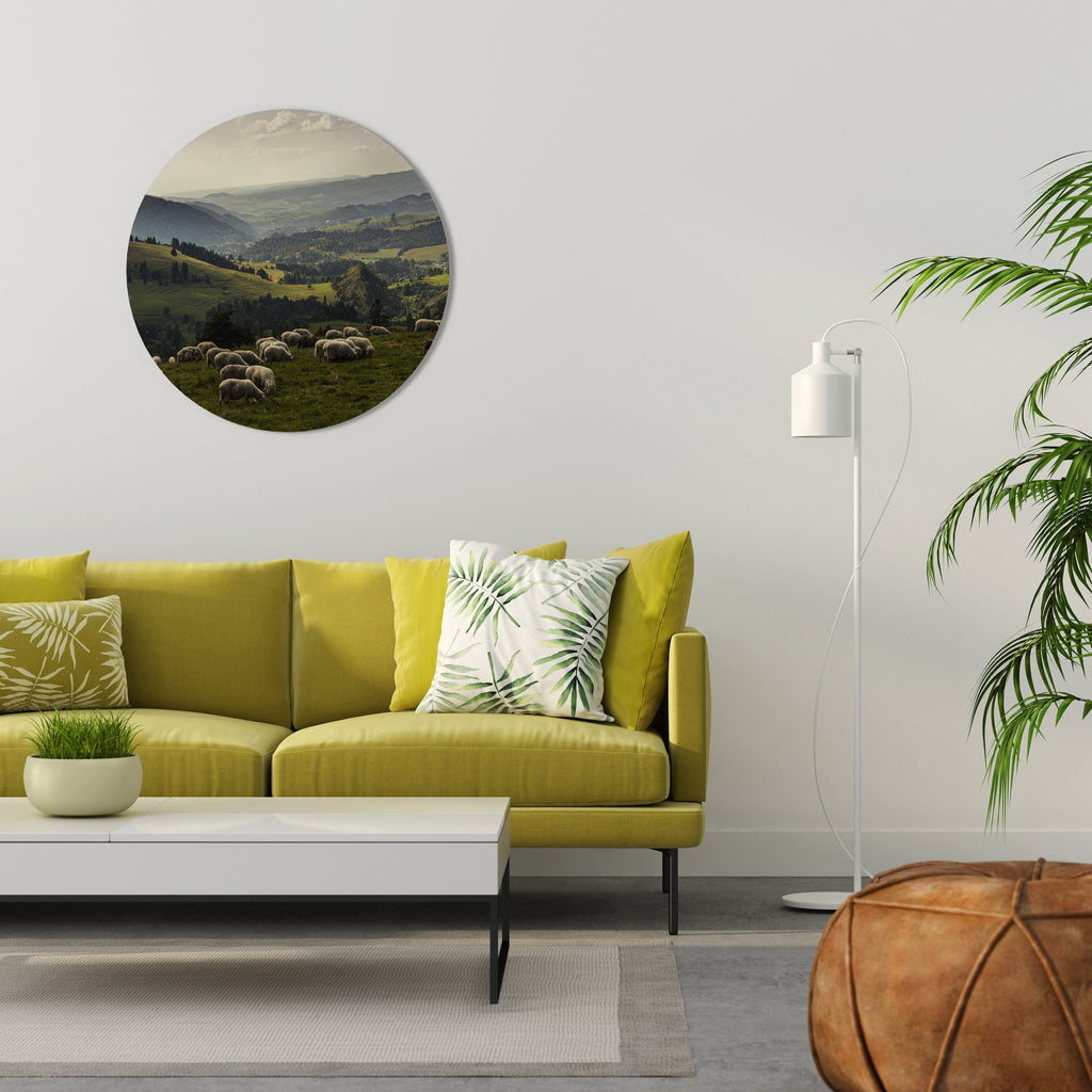 SHEEP IN SERENITY Quadro Redondo Decorativo