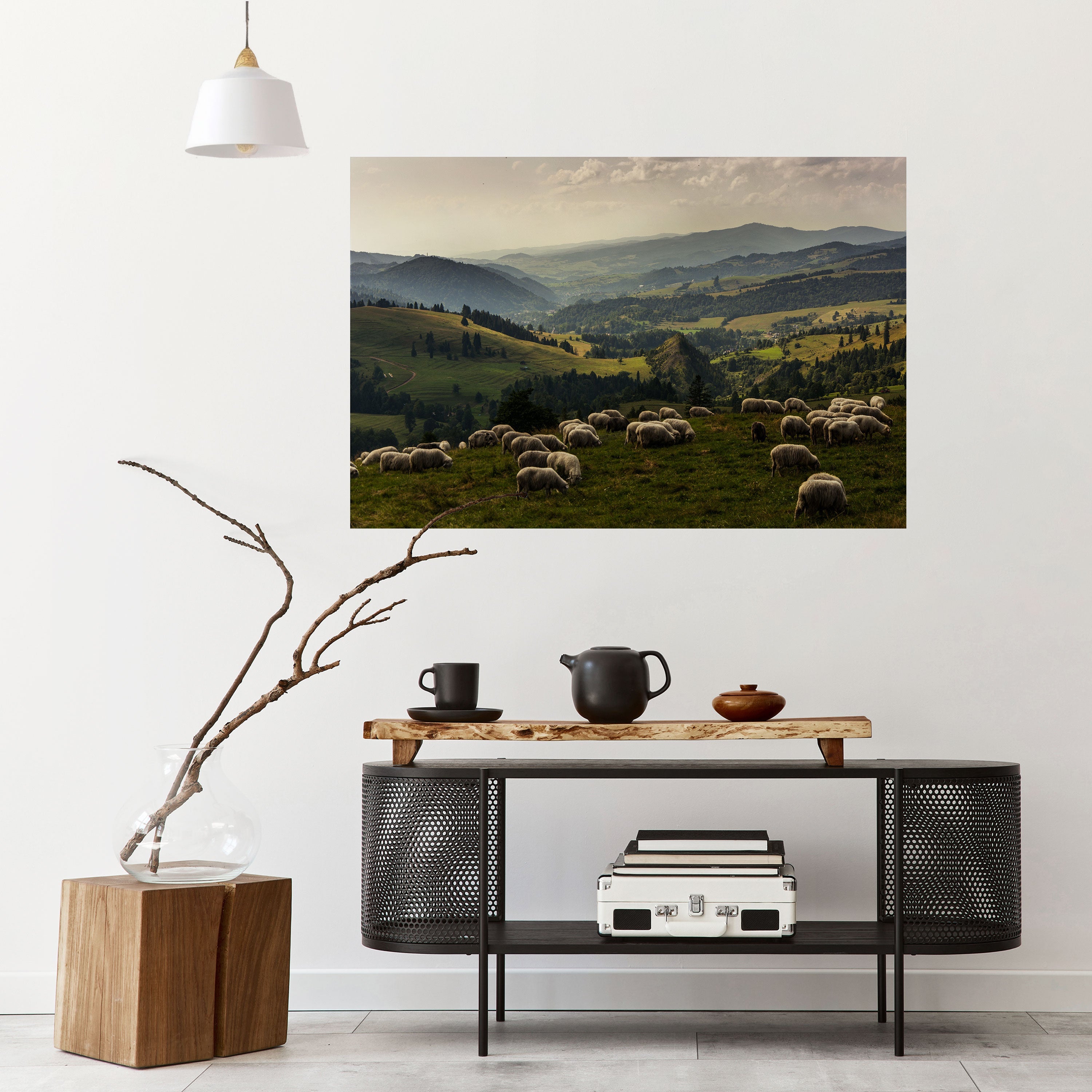 SHEEP IN SERENITY Peel and Stick Horizontal Poster
