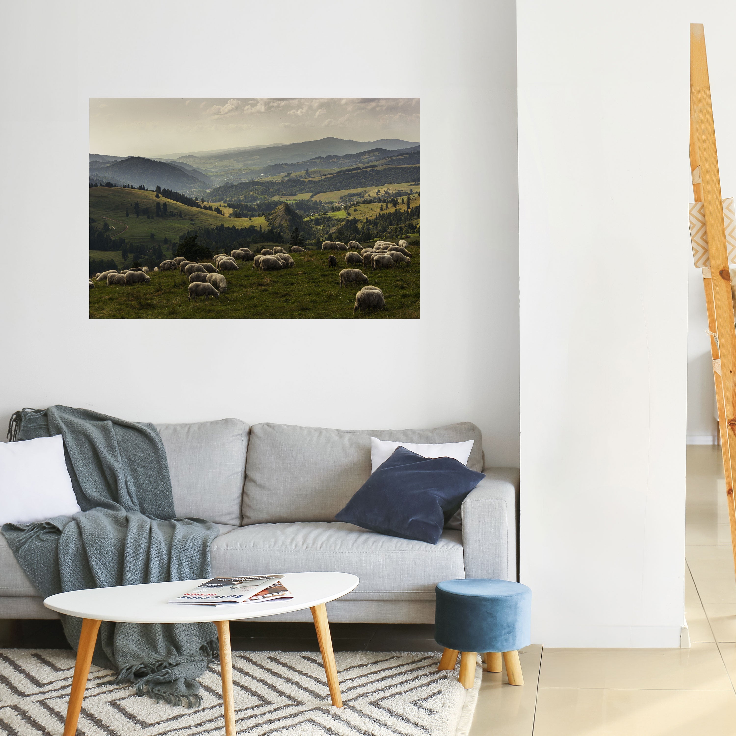 SHEEP IN SERENITY Peel and Stick Horizontal Poster