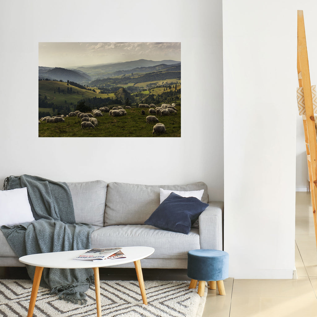 SHEEP IN SERENITY Peel and Stick Horizontal Poster