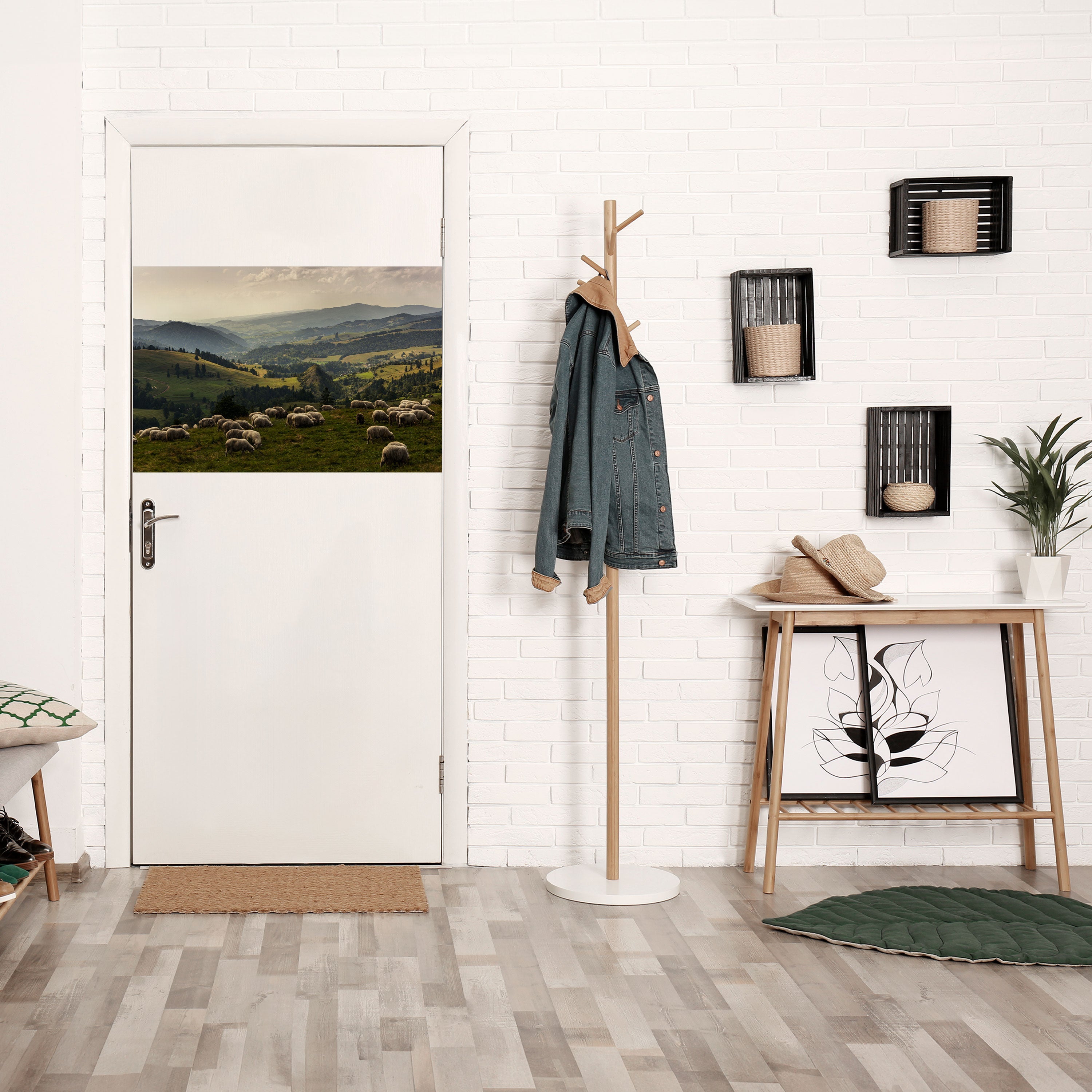 SHEEP IN SERENITY Peel and Stick Horizontal Poster