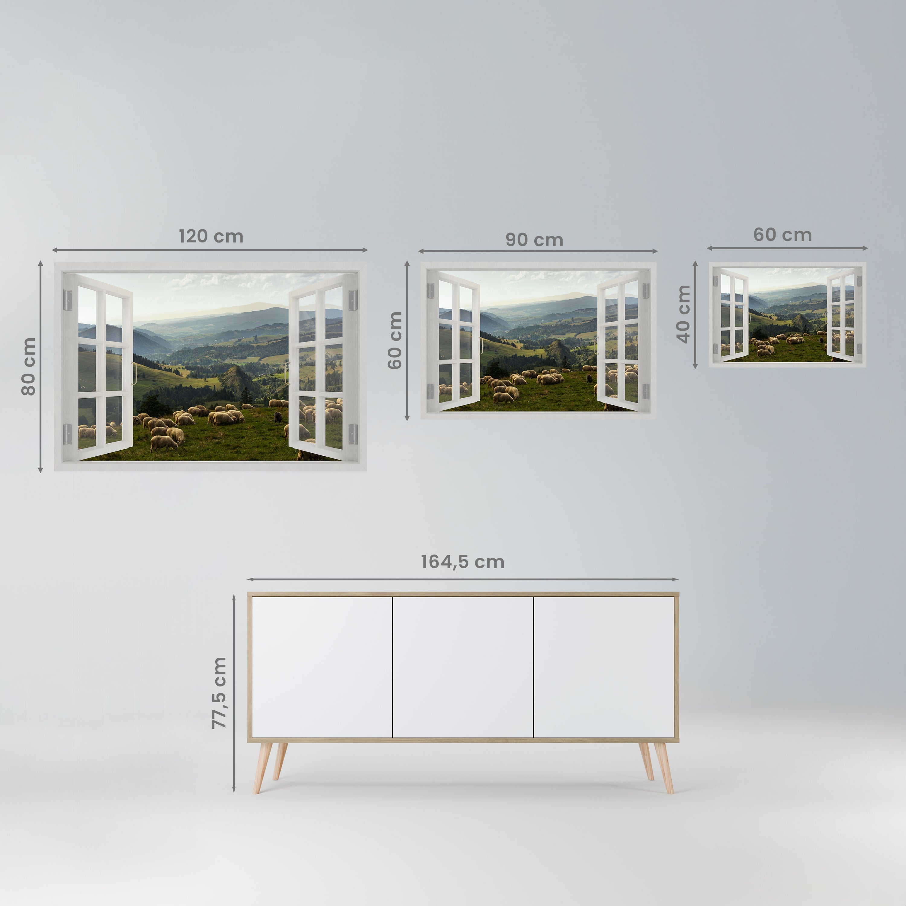 WILD PASTURES VIEW Peel and Stick Horizontal Poster