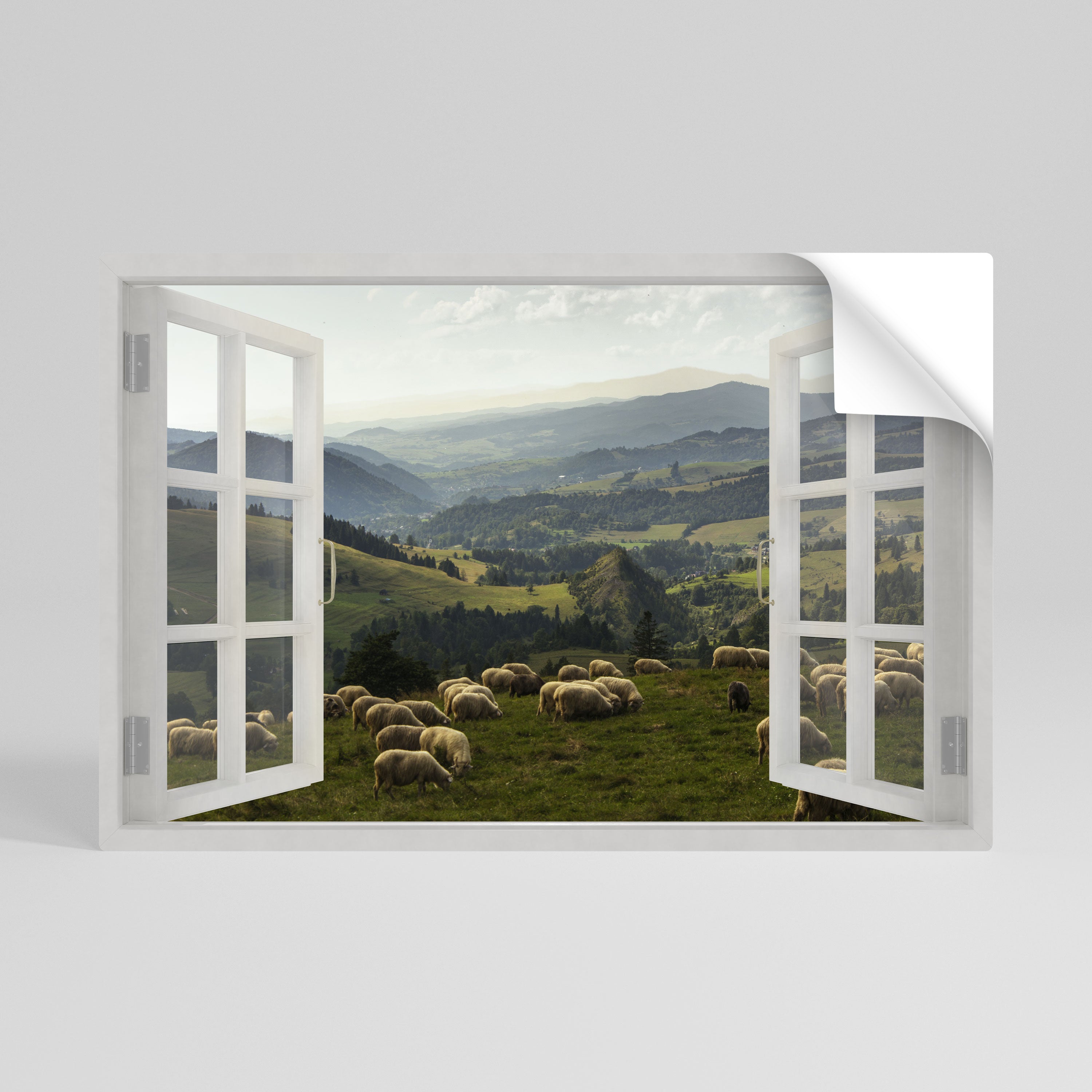 WILD PASTURES VIEW Póster Autocolante Horizontal