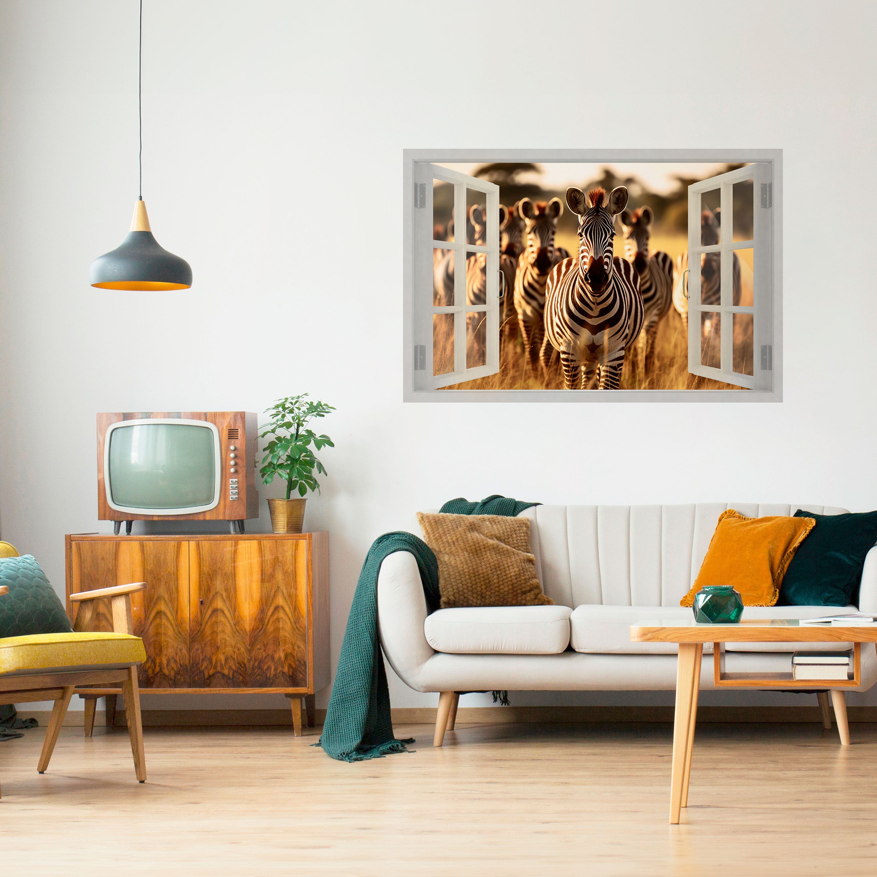 STRIPED SERENADE OUTSIDE Peel and Stick Horizontal Poster