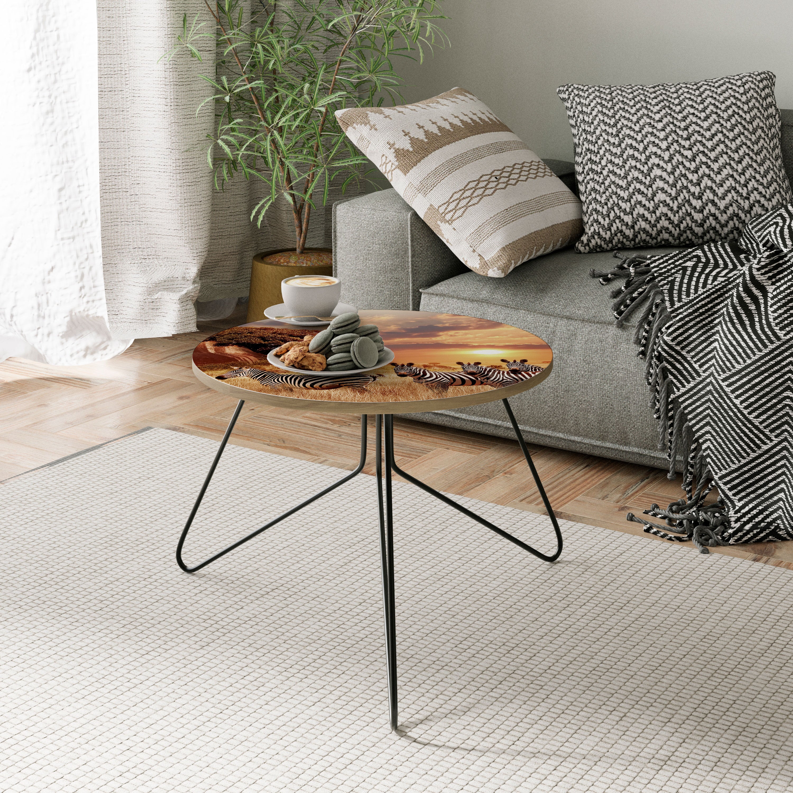 ZEBRA SUNSET SERENADE Coffee Table