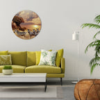 ZEBRA SUNSET SERENADE Quadro Redondo Decorativo