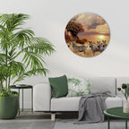 ZEBRA SUNSET SERENADE Quadro Redondo Decorativo