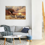 ZEBRA SUNSET SERENADE Peel and Stick Horizontal Poster