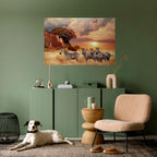 ZEBRA SUNSET SERENADE Peel and Stick Horizontal Poster