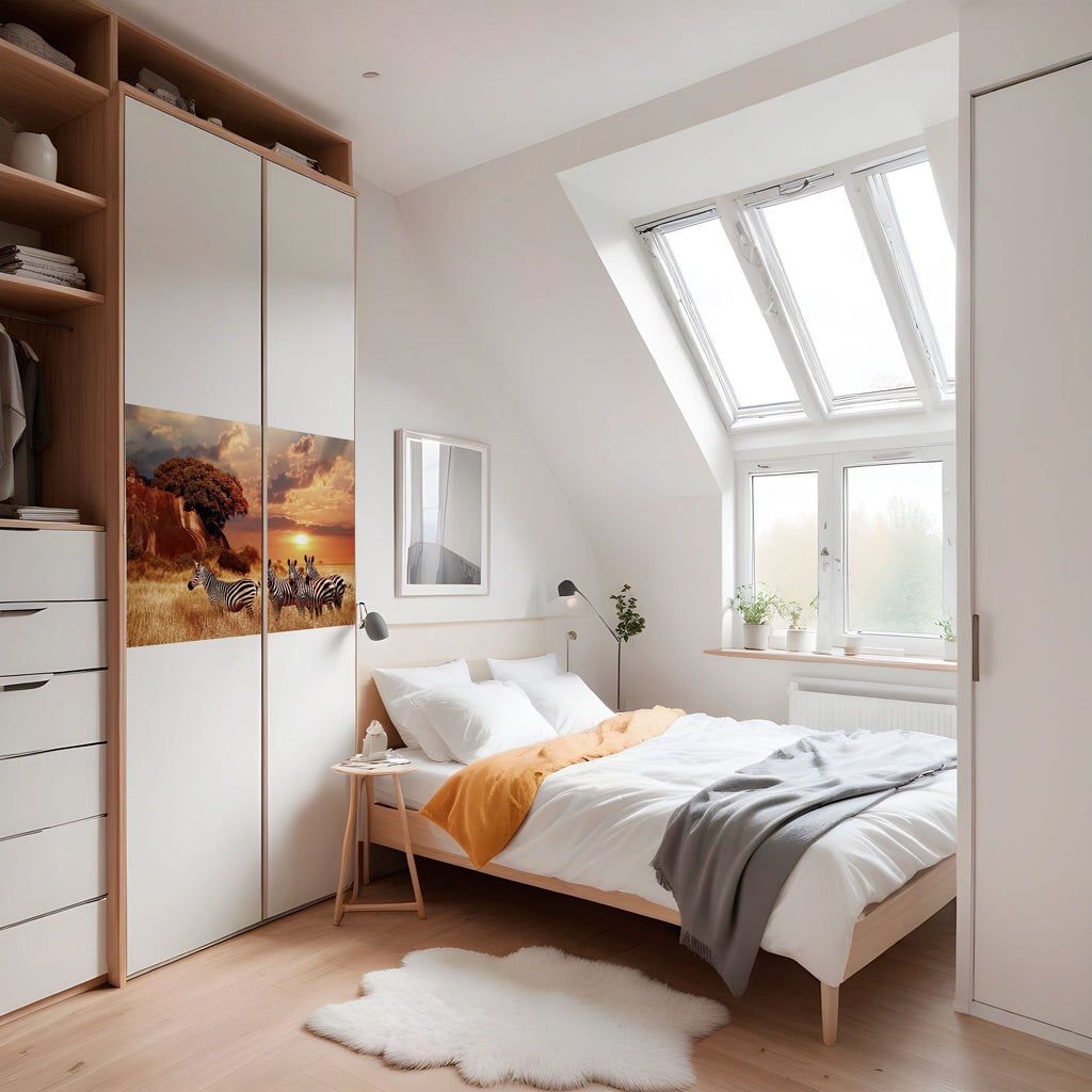 ZEBRA SUNSET SERENADE Peel and Stick Horizontal Poster