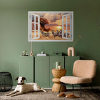 ZEBRA SUNSET VISTA Peel and Stick Horizontal Poster