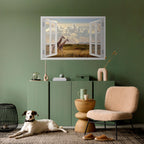 GIRAFFE GAZE WINDOW Peel and Stick Horizontal Poster