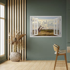 GIRAFFE GAZE WINDOW Peel and Stick Horizontal Poster