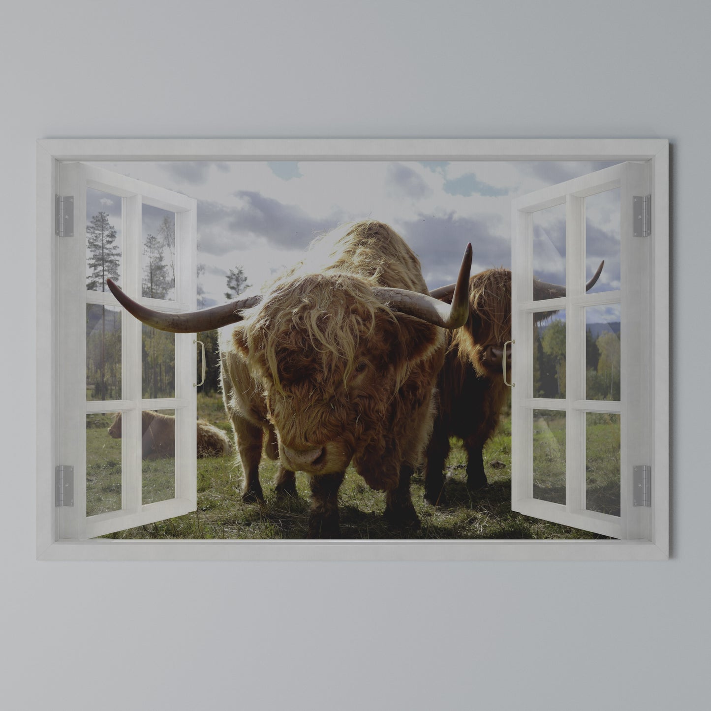 BOVINE WINDOW VISTA Horizontal Canvas Print