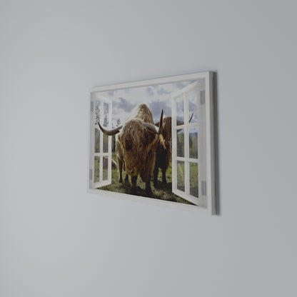 BOVINE WINDOW VISTA Horizontal Canvas Print