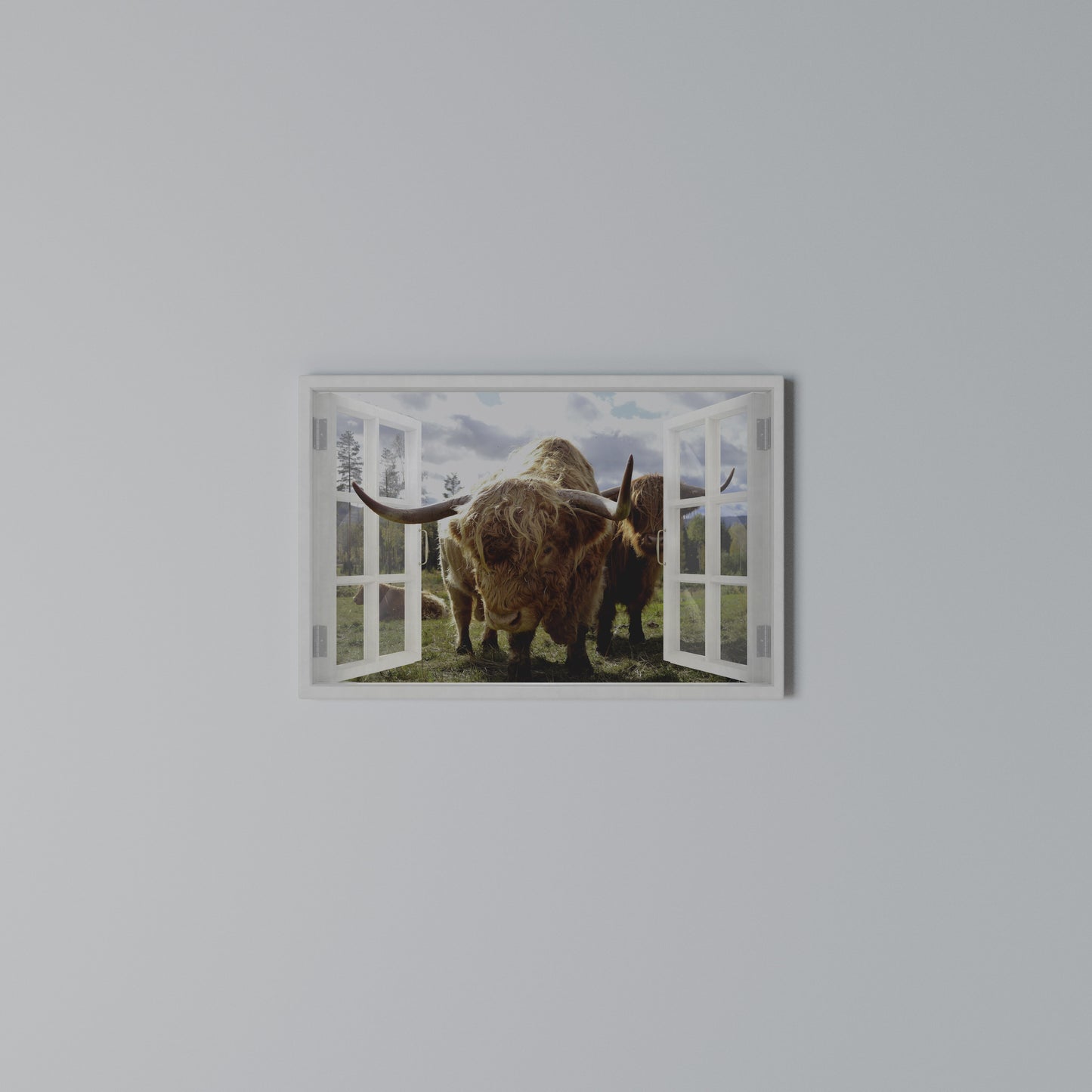 BOVINE WINDOW VISTA Horizontal Canvas Print