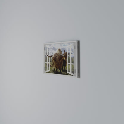 BOVINE WINDOW VISTA Horizontal Canvas Print