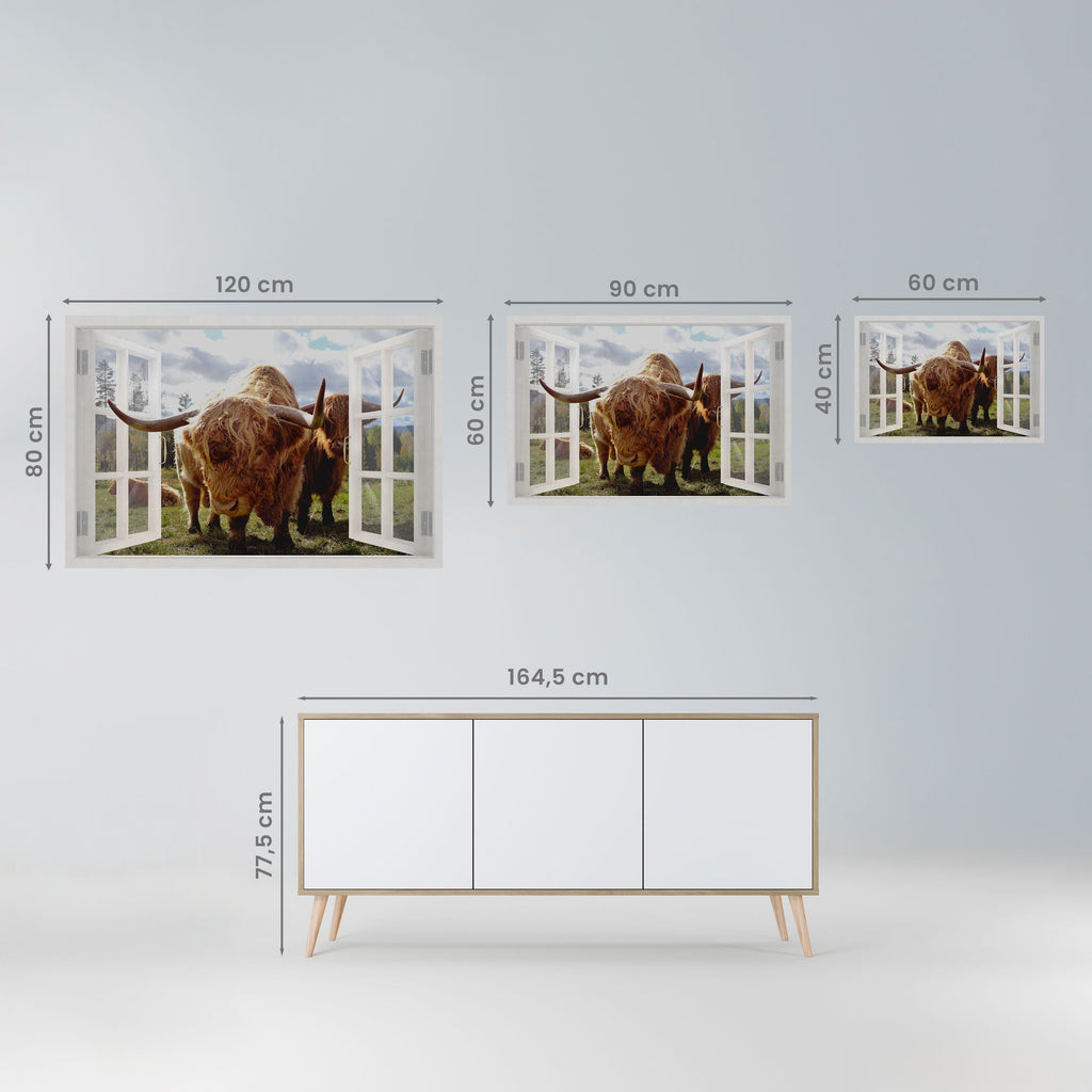 BOVINE WINDOW VISTA Peel and Stick Horizontal Poster