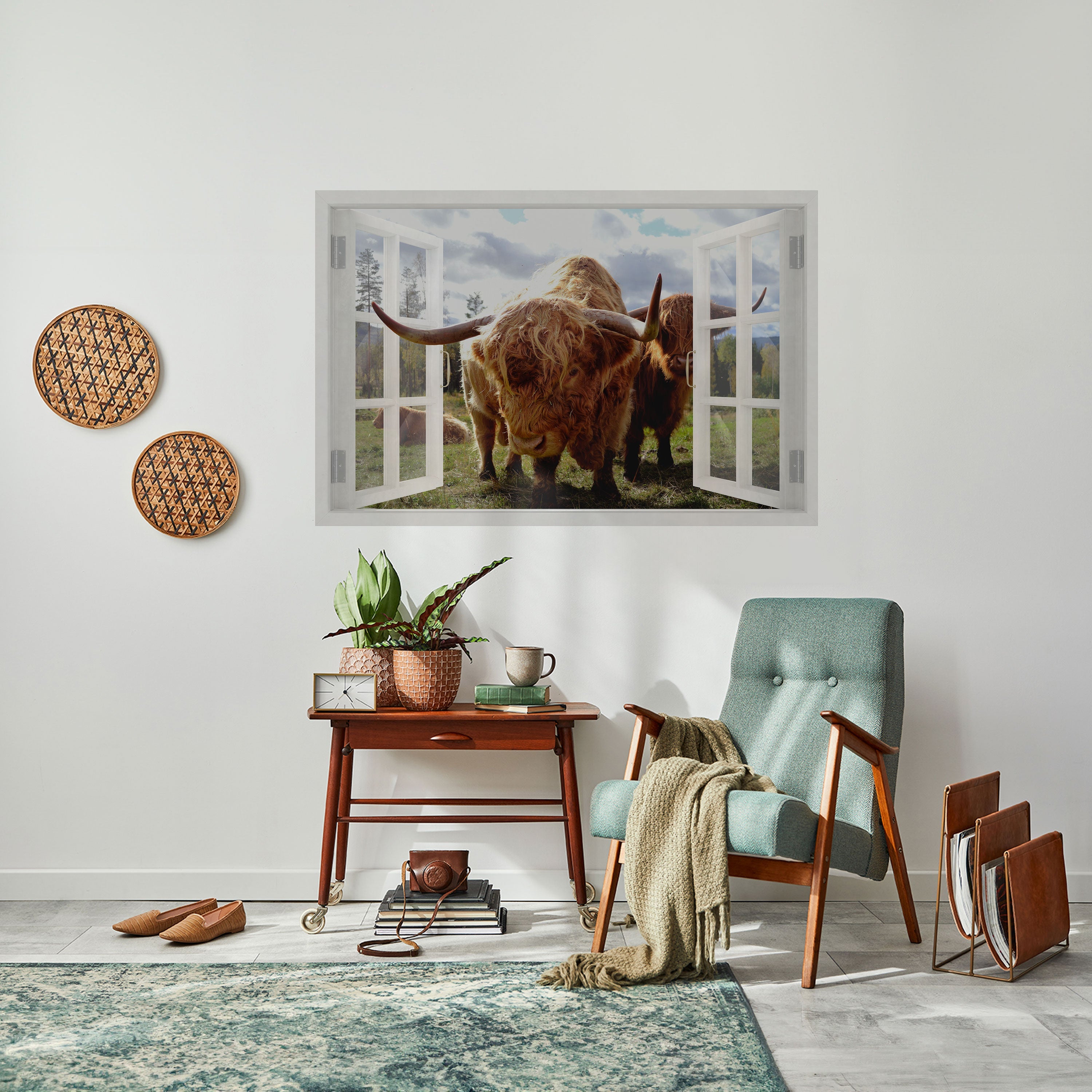 BOVINE WINDOW VISTA Peel and Stick Horizontal Poster