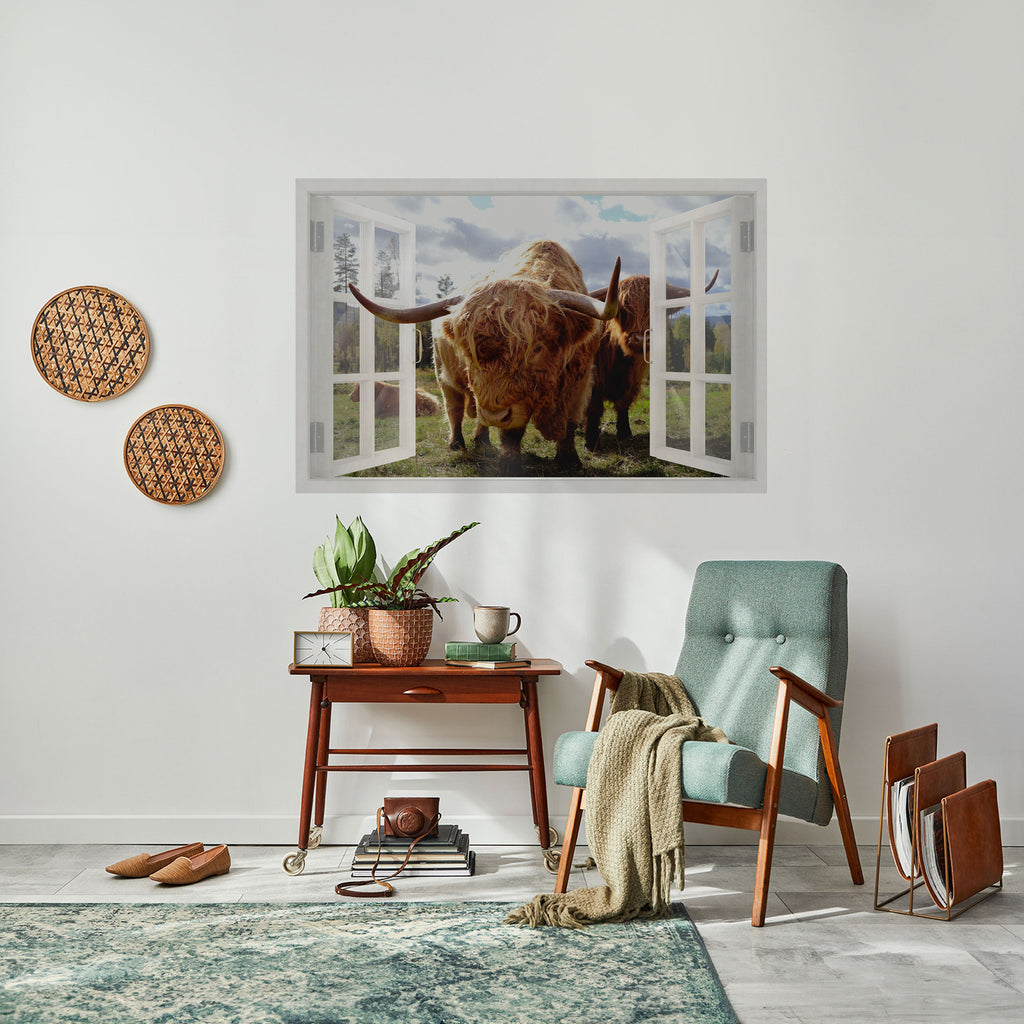 BOVINE WINDOW VISTA Peel and Stick Horizontal Poster