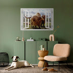 BOVINE WINDOW VISTA Peel and Stick Horizontal Poster