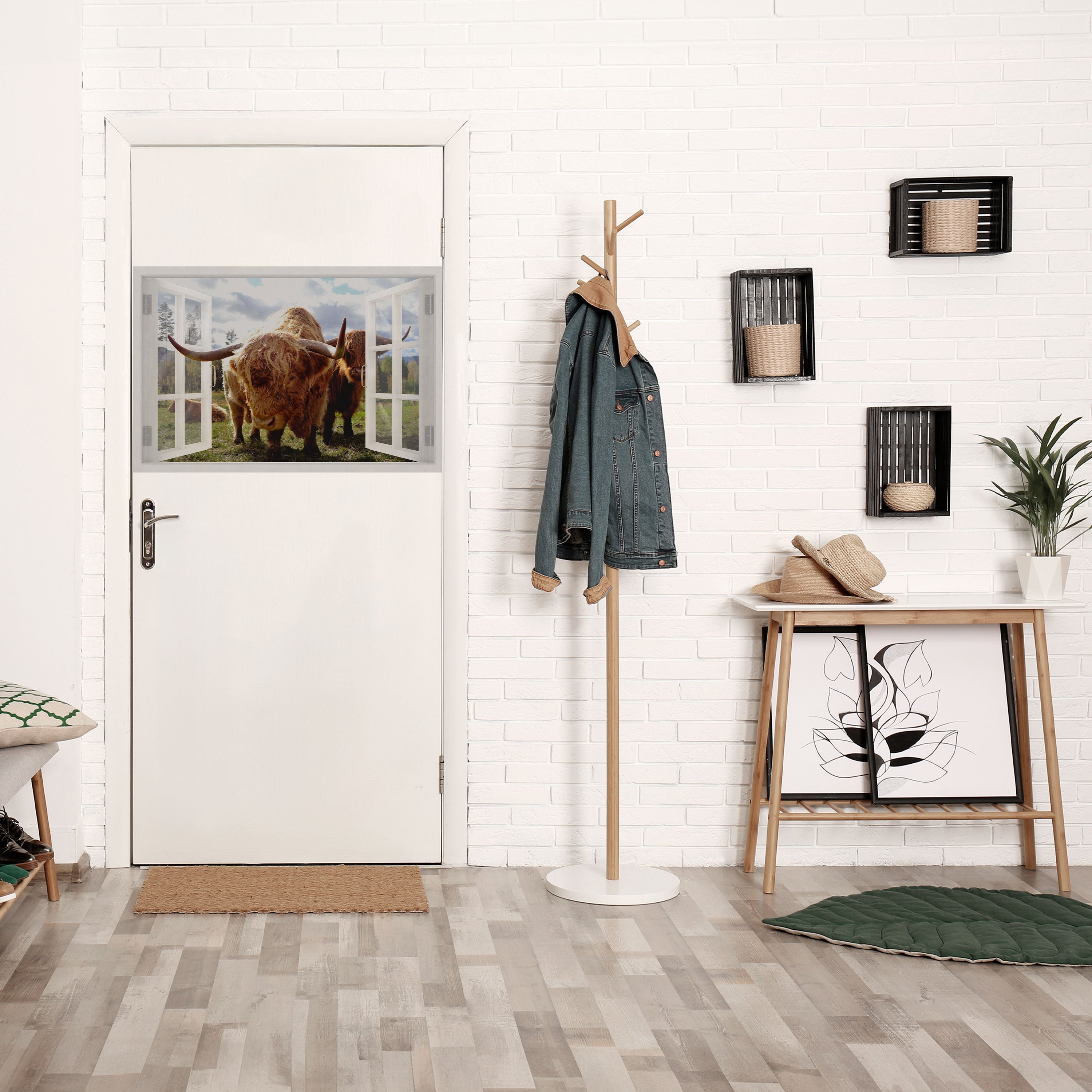 BOVINE WINDOW VISTA Peel and Stick Horizontal Poster