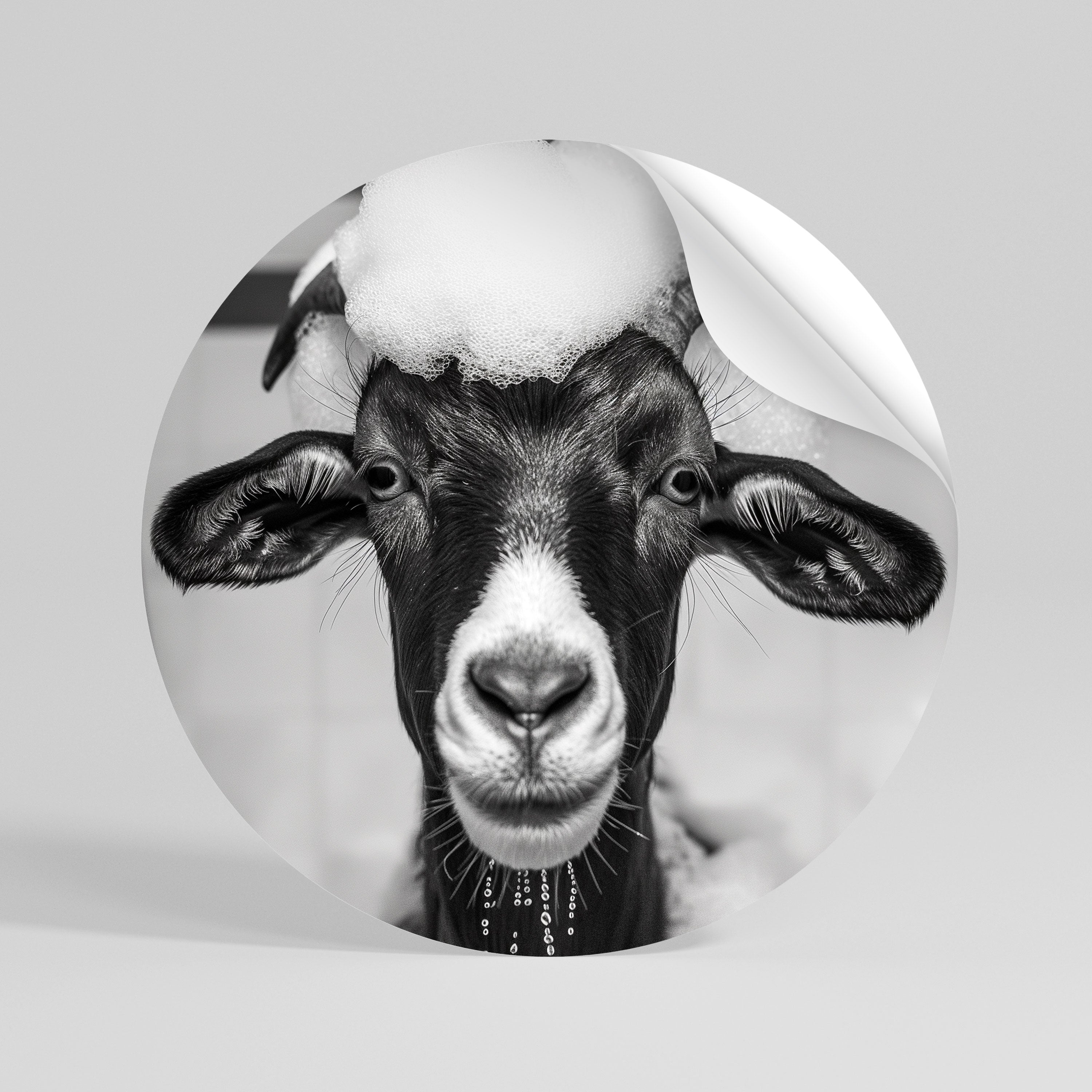 BUBBLE-BATHED BLISS Autocolante Redondo Removível