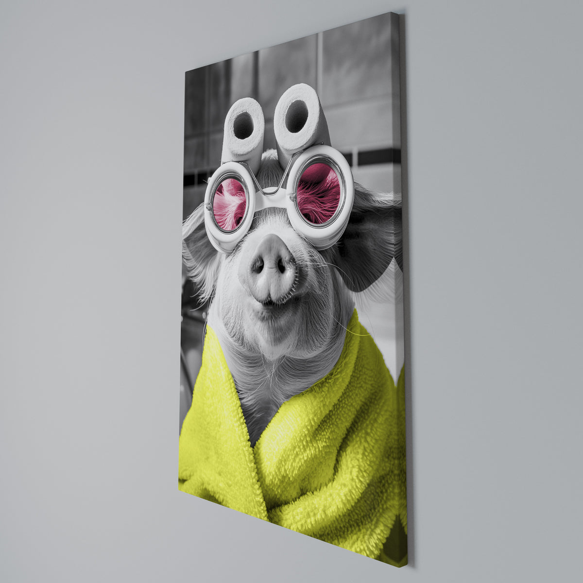 MORNING PIGLET Quadro em tela vertical