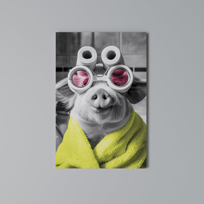 MORNING PIGLET Quadro em tela vertical