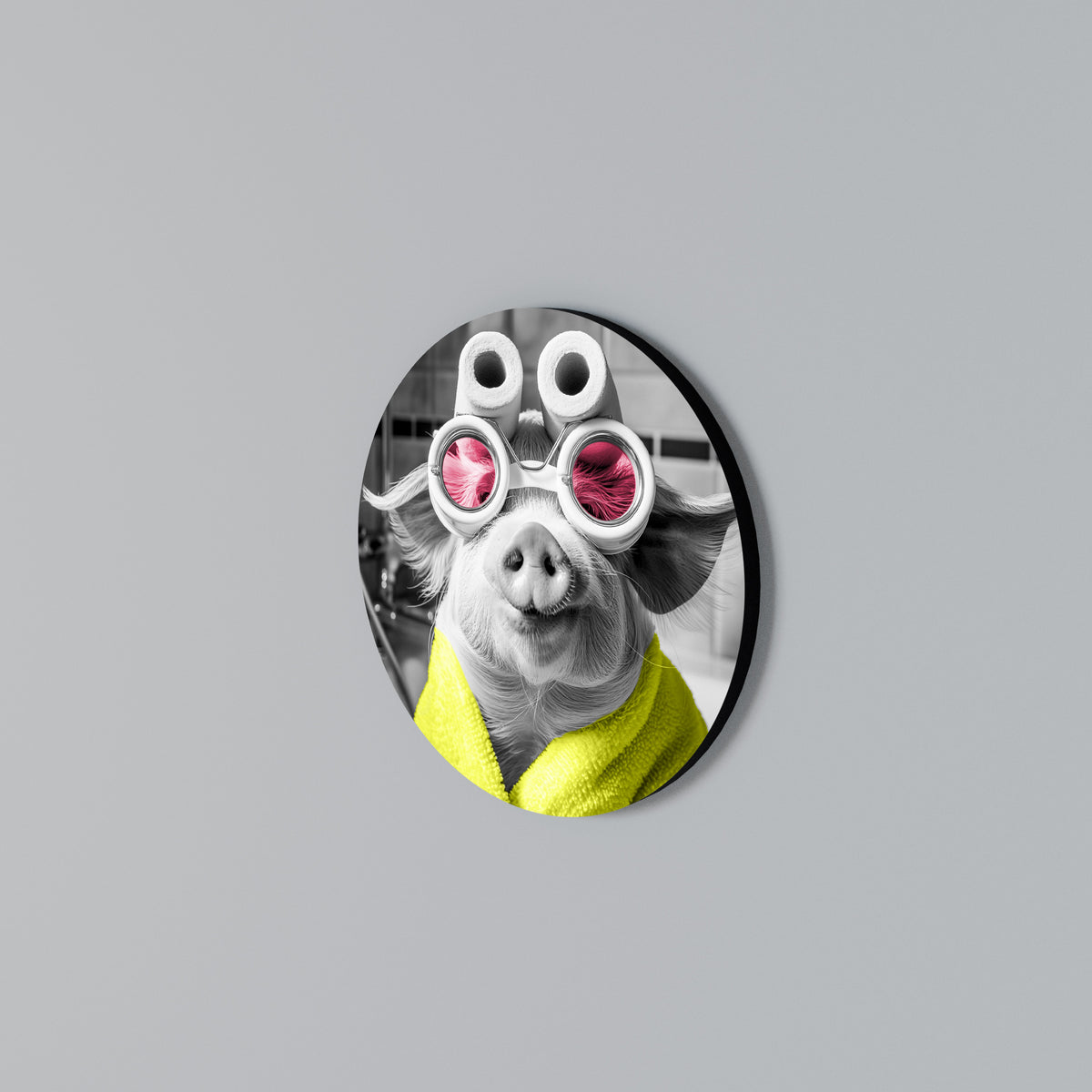 MORNING PIGLET Arte de Parede Redonda