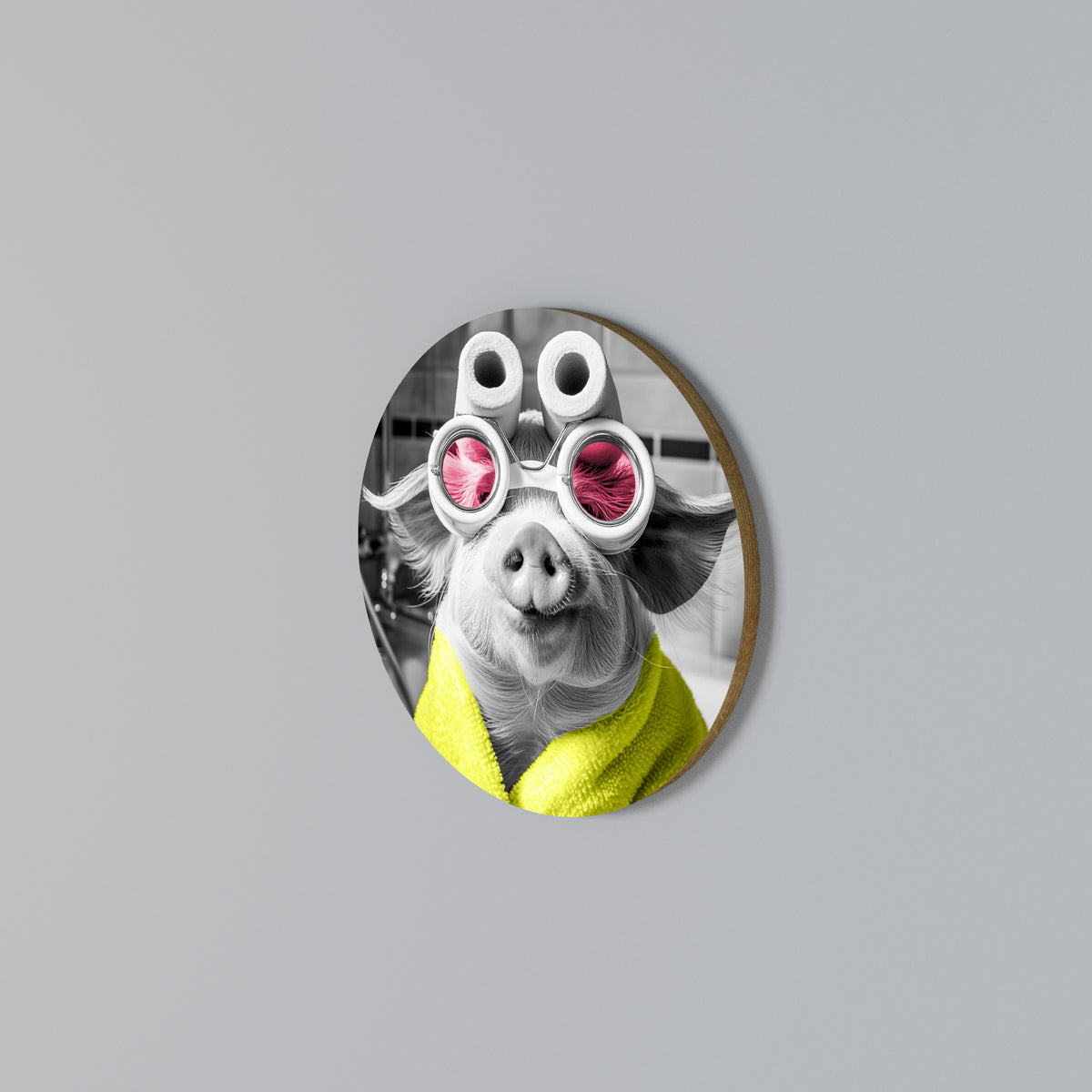 MORNING PIGLET Arte de Parede Redonda