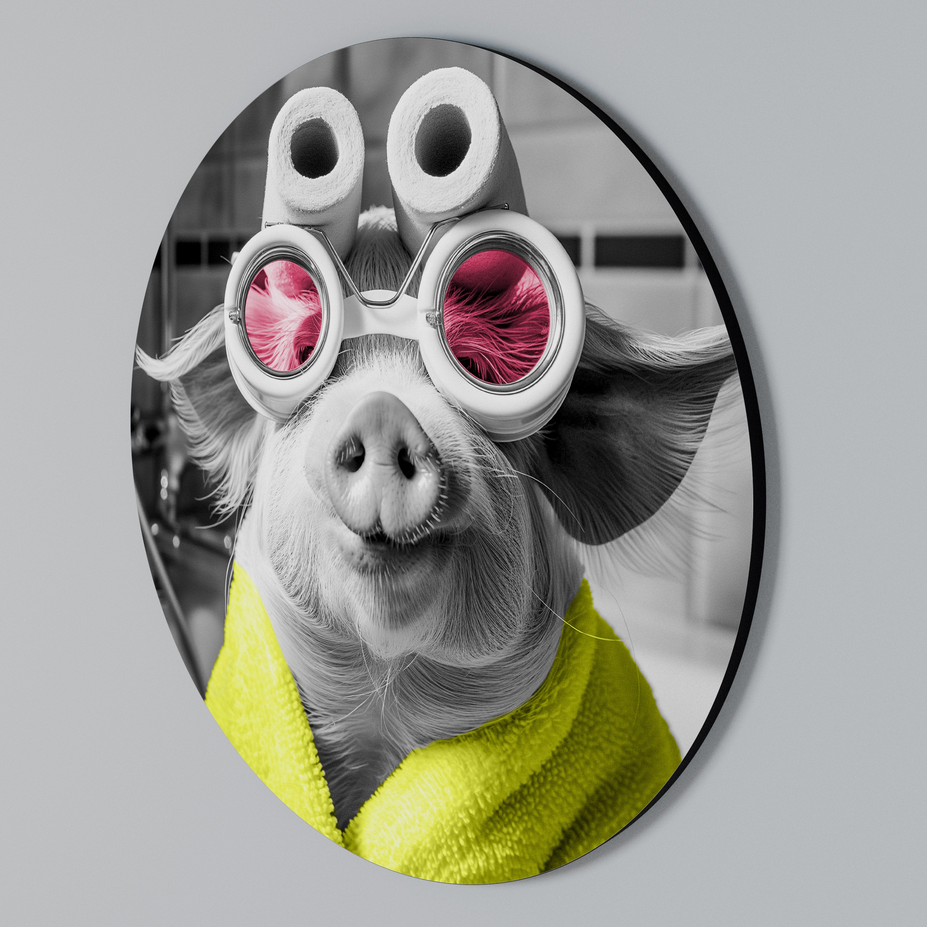 MORNING PIGLET Arte de Parede Redonda