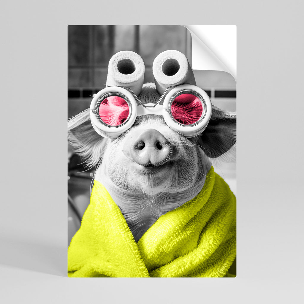 MORNING PIGLET Poster Vertical Autocolante