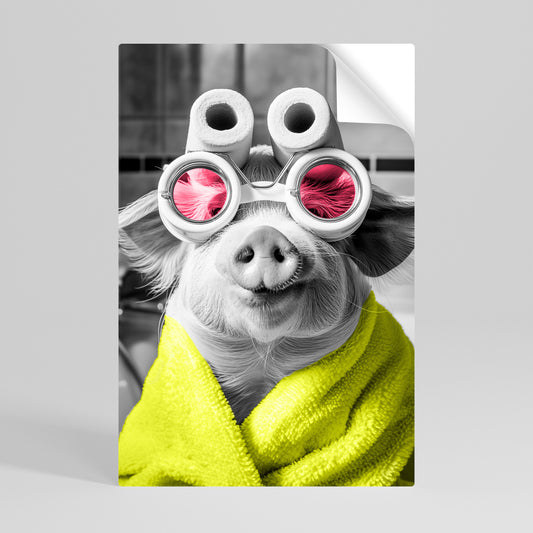 MORNING PIGLET Póster Autocolante Vertical