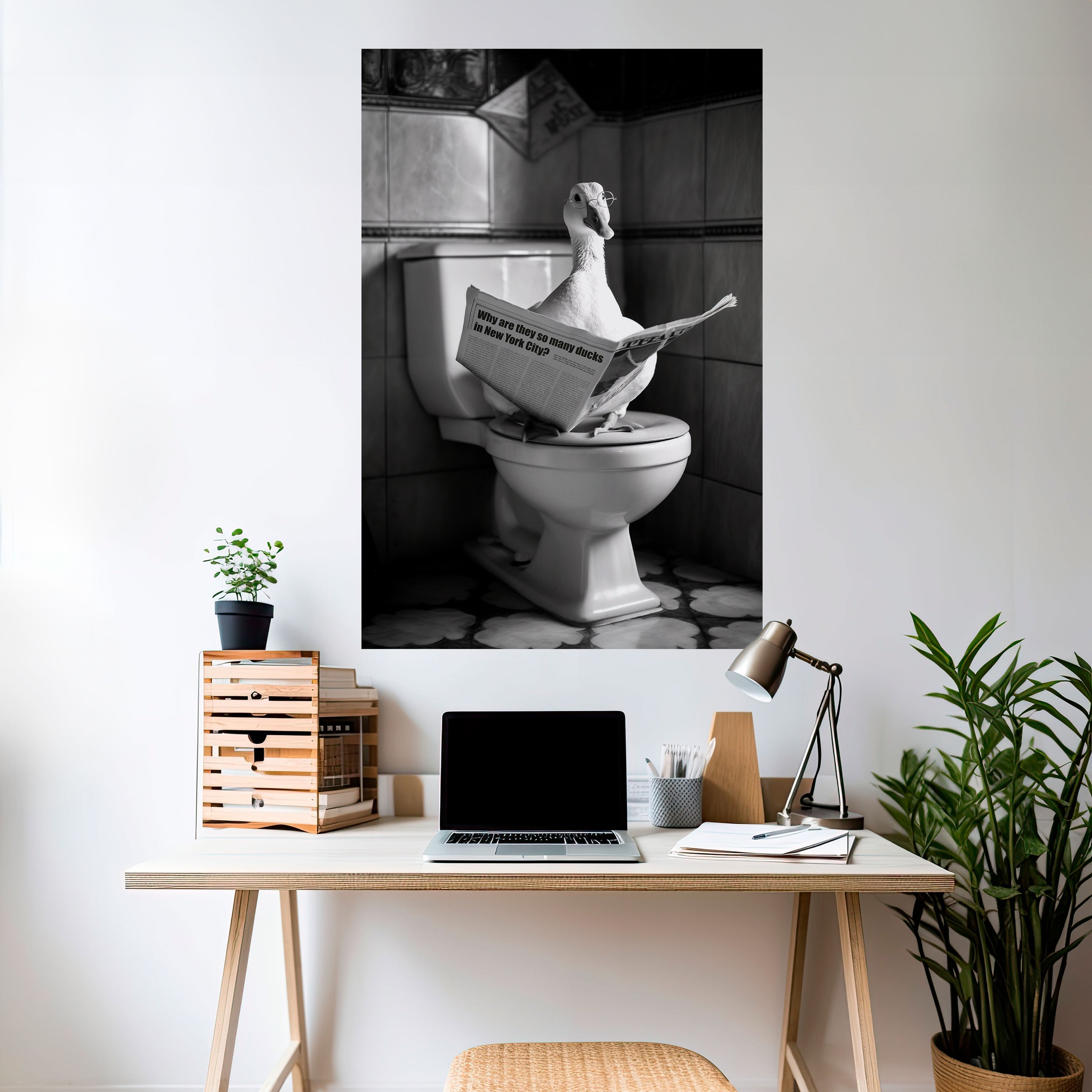 DUCKS IN THE CITY Peel and Stick Vertical Poster