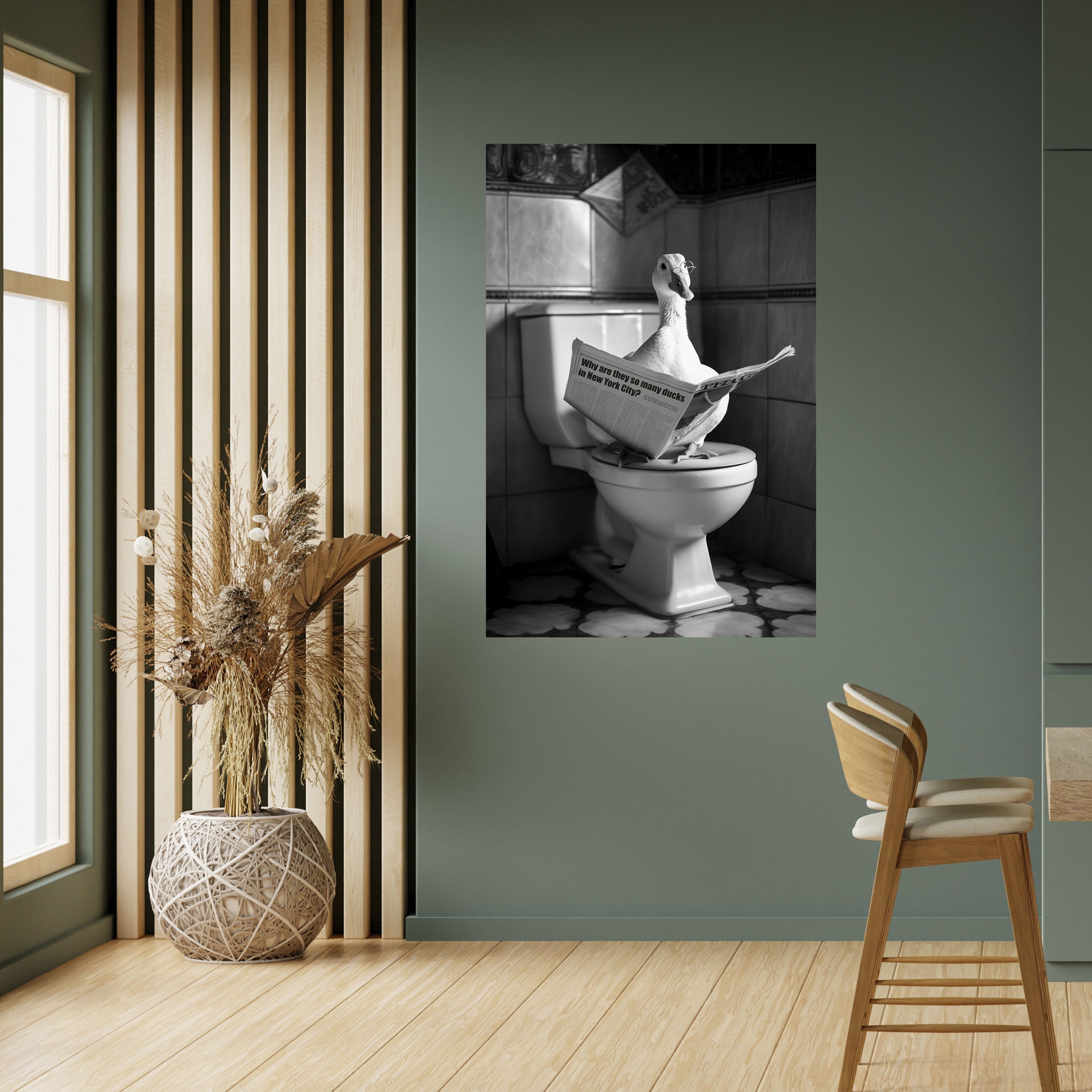 DUCKS IN THE CITY Peel and Stick Vertical Poster