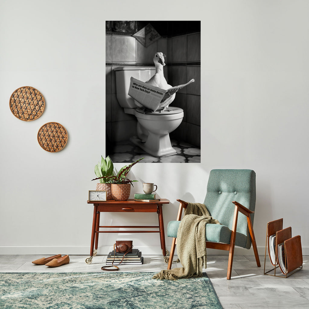 DUCKS IN THE CITY Peel and Stick Vertical Poster