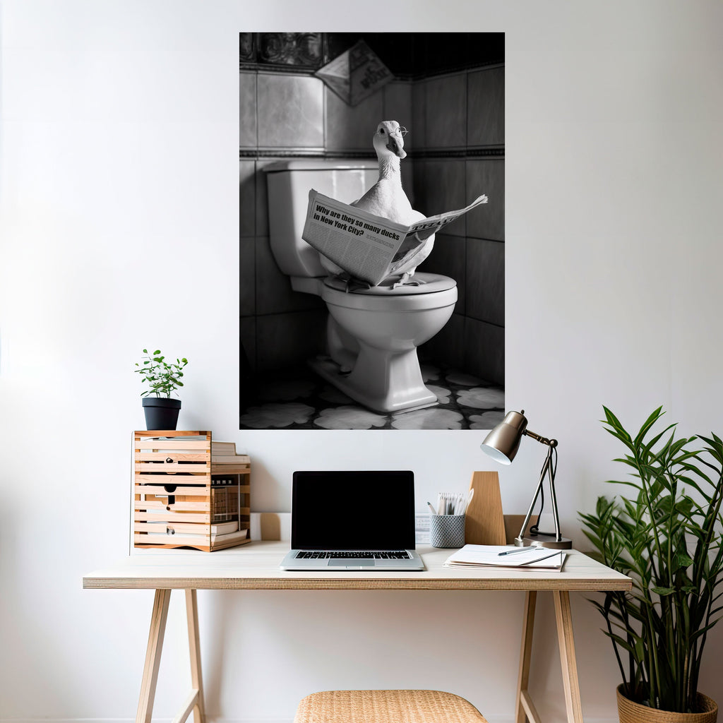 DUCKS IN THE CITY Peel and Stick Vertical Poster