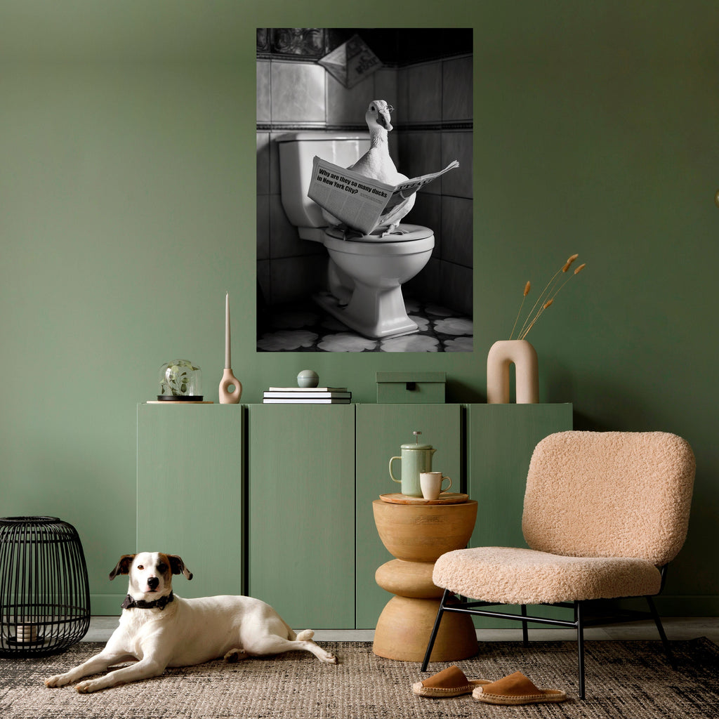 DUCKS IN THE CITY Peel and Stick Vertical Poster