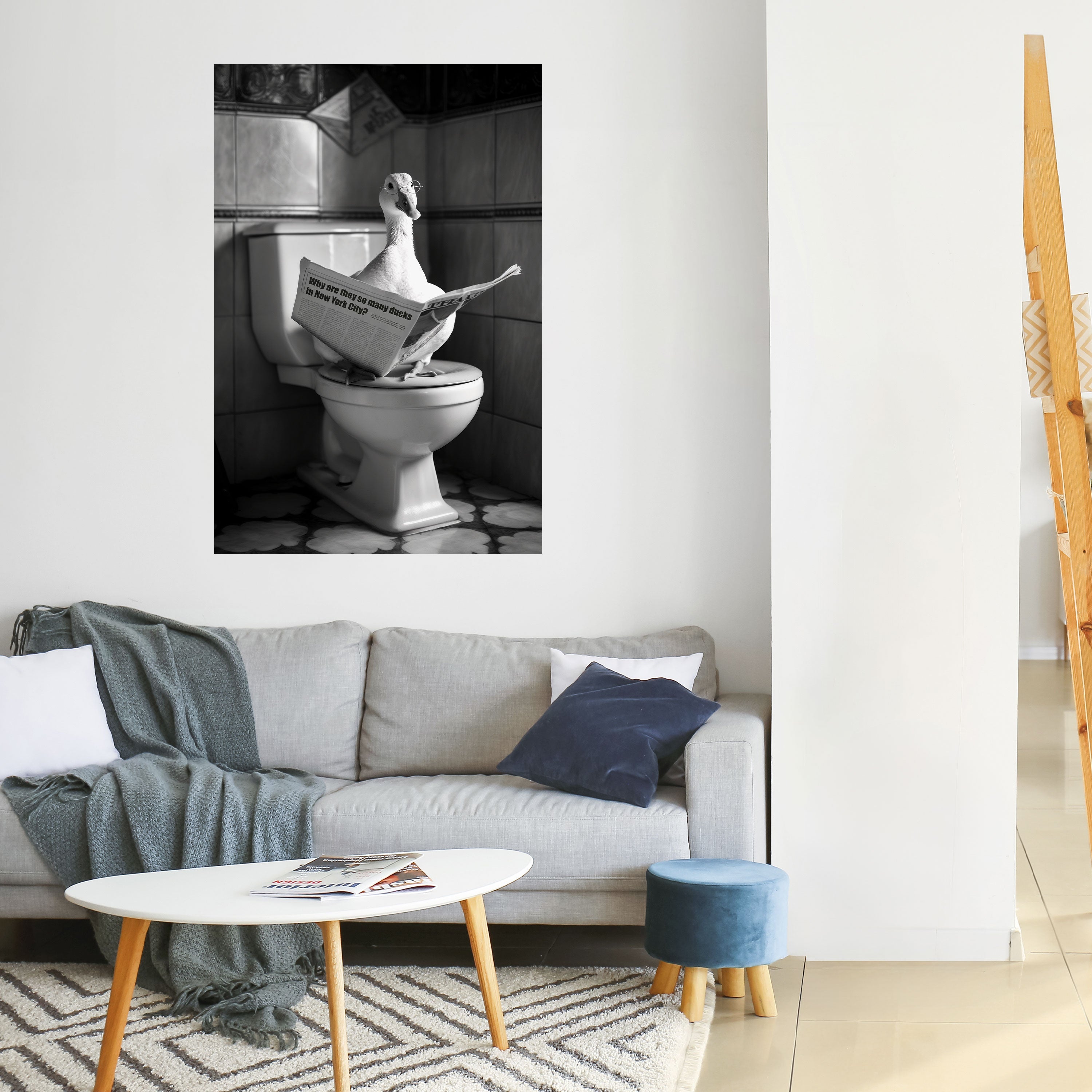 DUCKS IN THE CITY Peel and Stick Vertical Poster