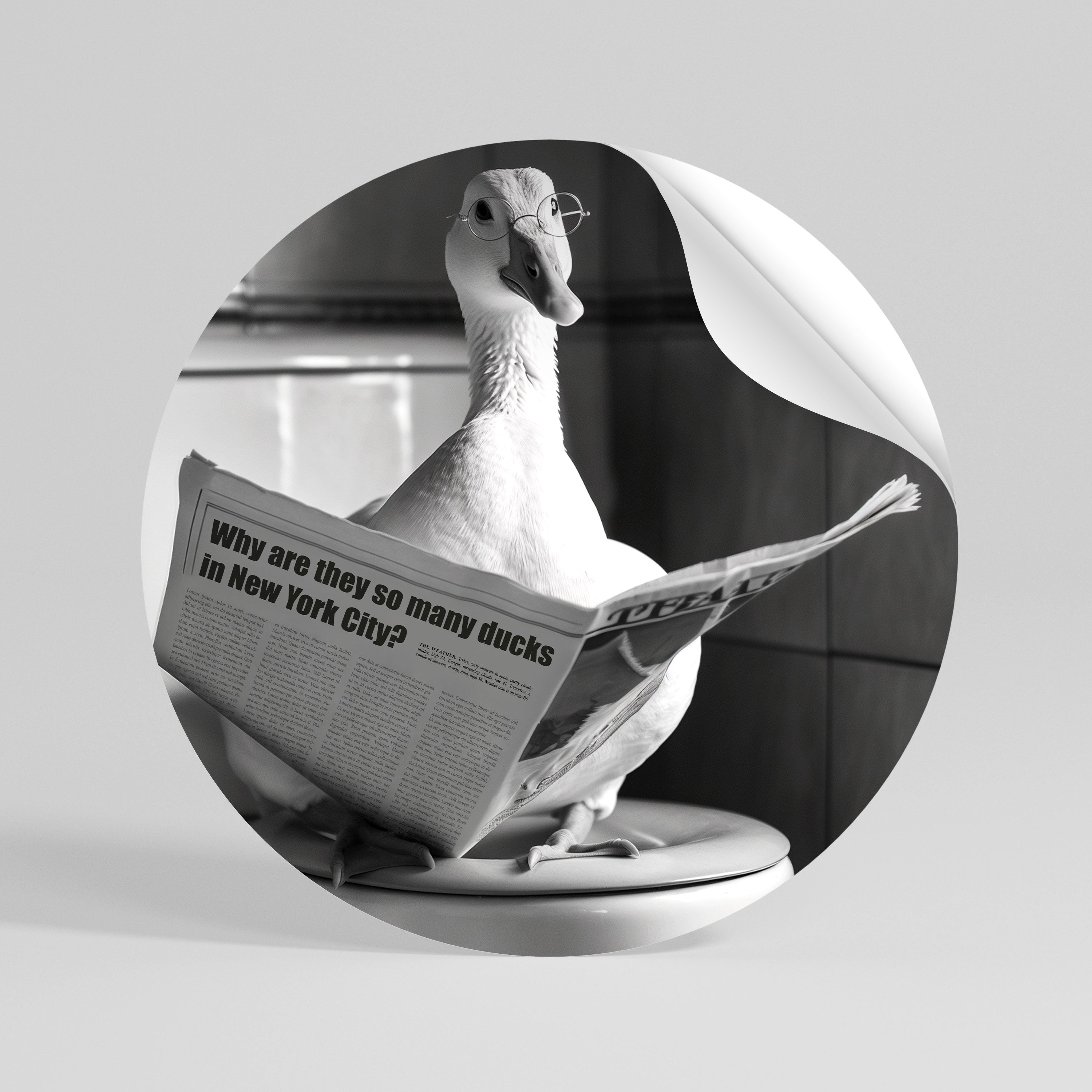 DUCKS IN THE CITY Autocolante Redondo Removível