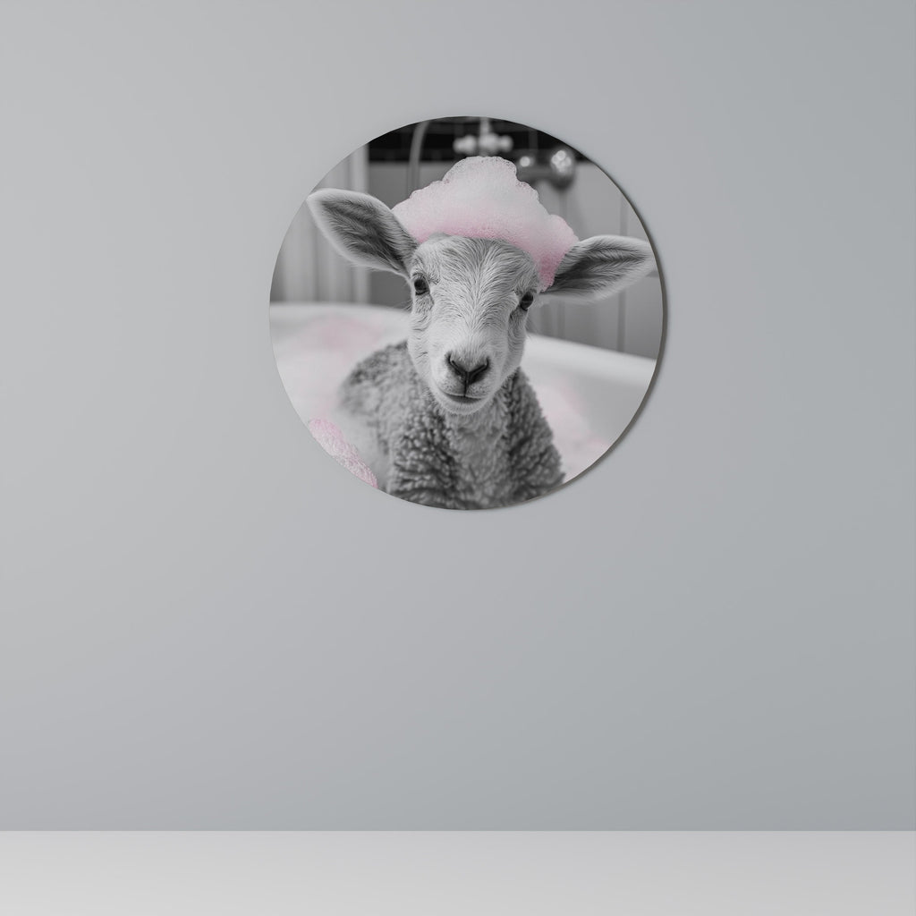 PINK CLOUD BATH TIME Quadro Redondo Decorativo