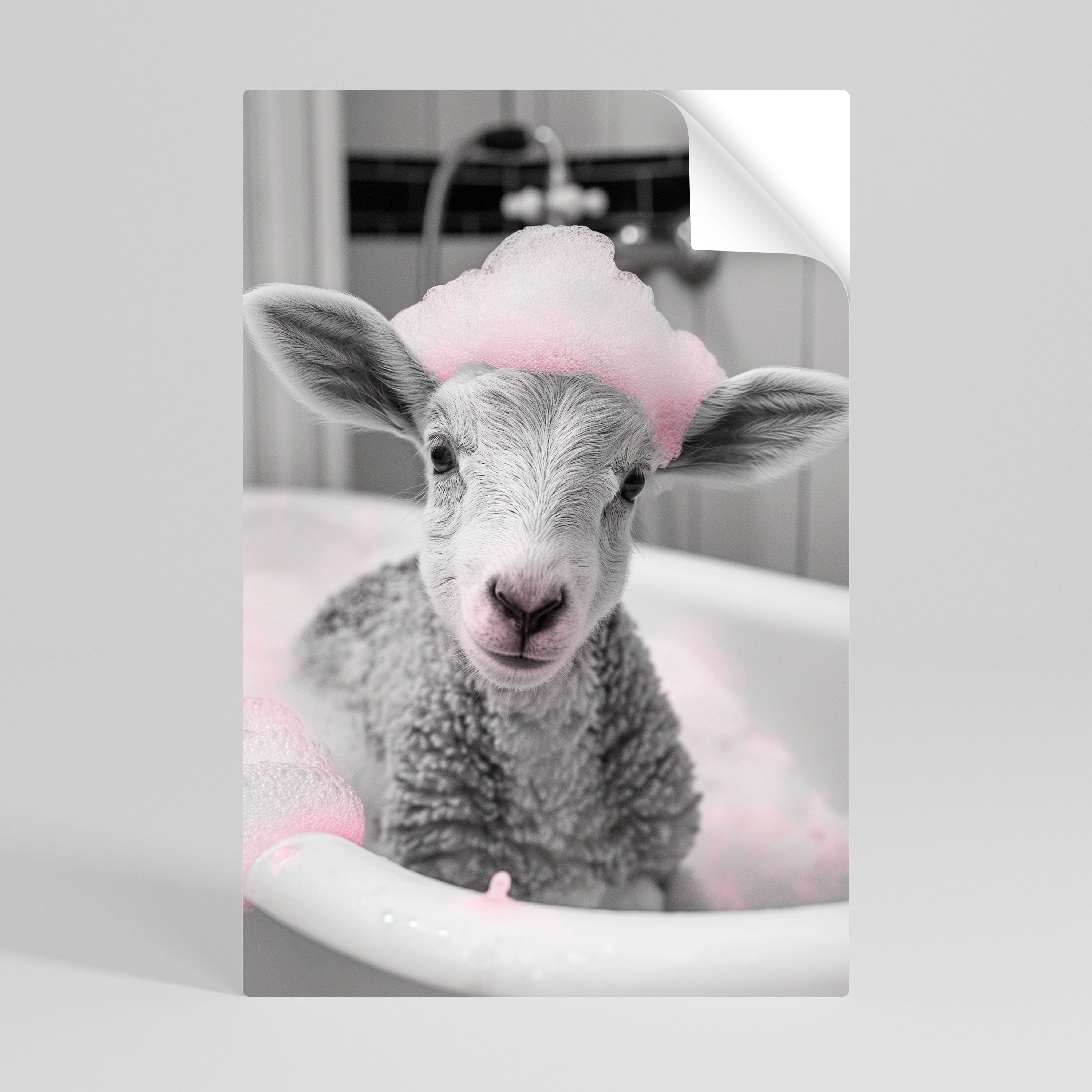 PINK CLOUD BATH TIME Poster Vertical Autocolante